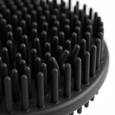 Macro closeup of soft flexible silicone bristle tips