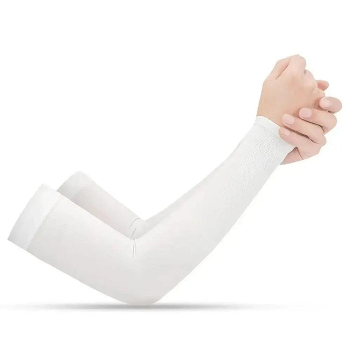 White UV arm sleeve on arm, product hero shot