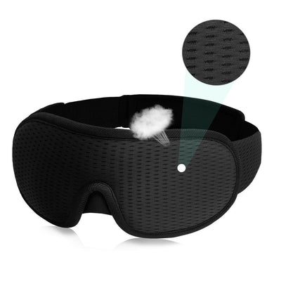 Black 3D contoured sleep mask hero view