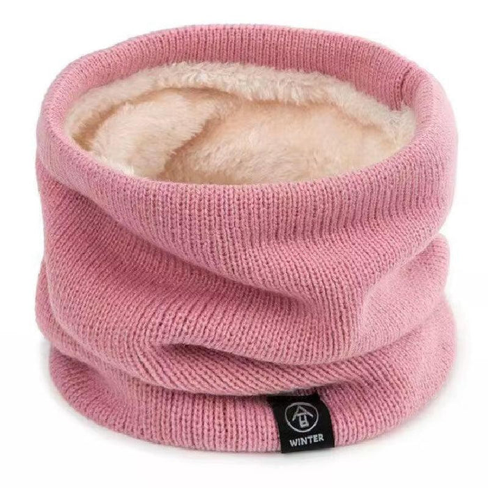 Pink knit fleece neck warmer with soft lining