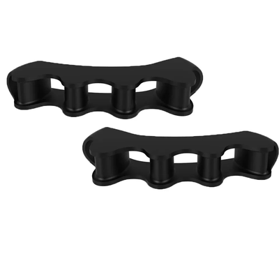 Pair of black silicone toe alignment separators