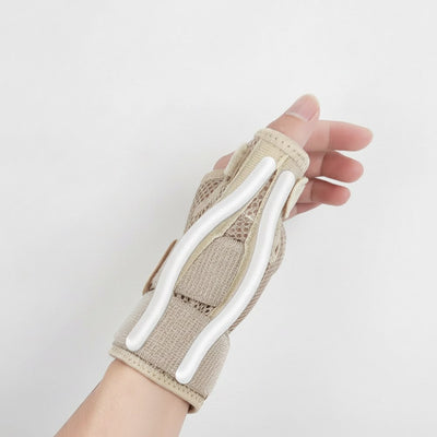 Beige wrist brace showing dual PP stabilizer bars