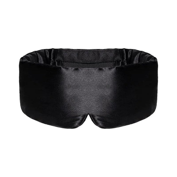 Black mulberry silk sleep mask on white background