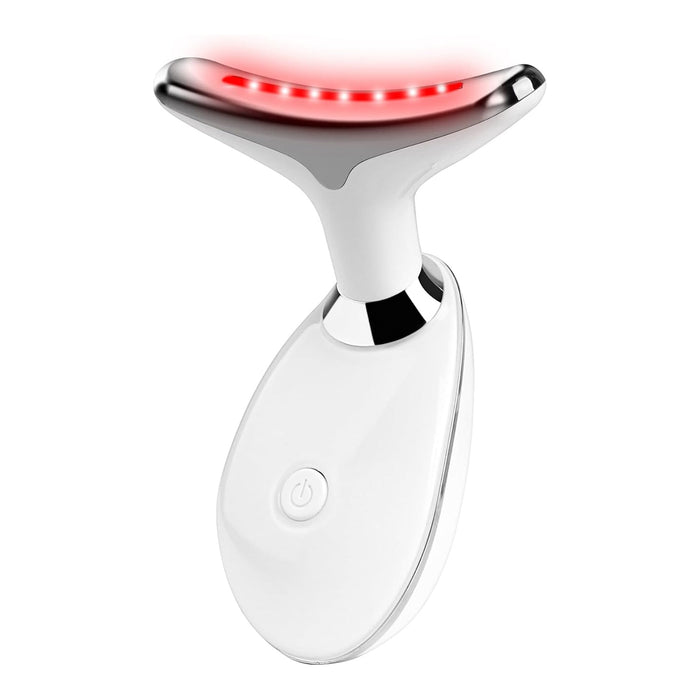 White V-shaped LED device standing upright on white background